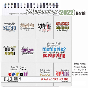 52 Inspirations 2022 No 18 Scrap Addict Pocket Cards by Lilach Oren