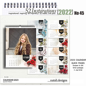 52 Inspirations 2022 No 45 2023 Calendar Quick Pages by Natali Design