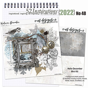 52 Inspirations 2022 No 48 Hello December Mini Scrapbook Kit by et designs