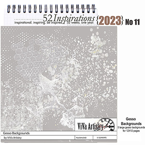 52 Inspirations 2023 no 11 Scrapbook Gesso by ViVa Artistry