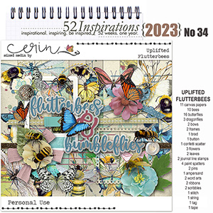 52 Inspirations 2023 no 34 Uplifted Flutterbees by Mixed Media by Erin