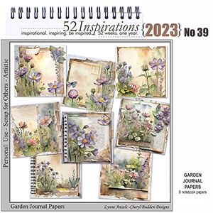 52 Inspirations 2023 No 39 Garden Papers by Lynne Anzelc Designs
