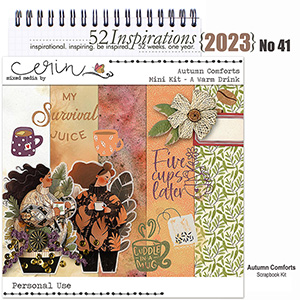 Digital Scrapbook Pack, 52 Inspirations 2023 No 06 Coffee Mini Scrap Kit  by Vicki Stegall