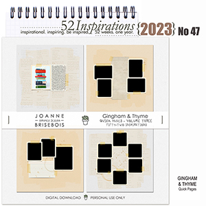 52 Inspirations 2023 No 47 Gingham and Thyme Quick Pages by Joanne Brisebois