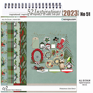 52 Inspirations 2023 no 51 All Is Calm Mini Kit by Wendy Page Designs 
