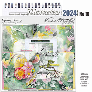 52 Inspirations 2024 No 10 Spring Beauty Digiscrap Mini Kit by Vicki Stegall