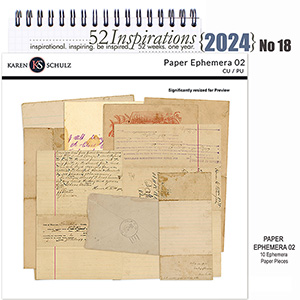 52 Inspirations 2024 No 18 Paper Ephemera 02 by Karen Schulz