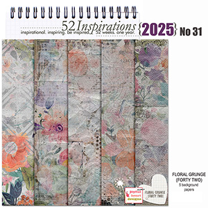 52 Inspirations 2025 No 31 Floral Grunge 42 Digiscrap Papers by Joyful Heart Designs