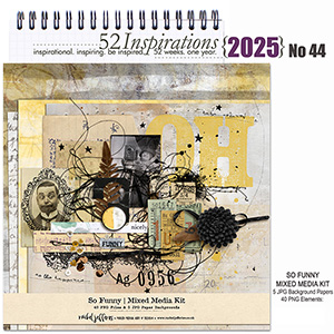 52 Inspirations 2025 no 44 So Funny | Mixed Media Kit by Rachel Jefferies