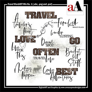 Travel WordART Mix No 1