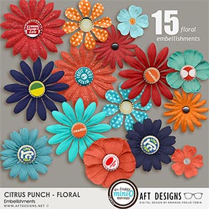 Citrus Punch Floral Embellishments