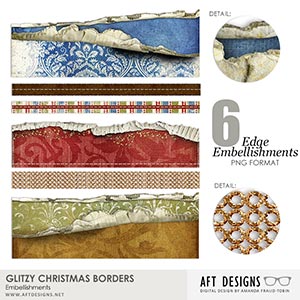 Glitzy Christmas Border Embellishments