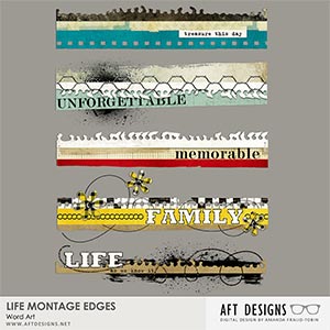 Life Montage Word Art Borders