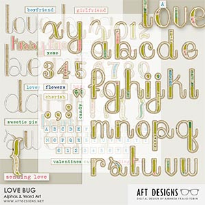 Love Bug Alphas & Word Art