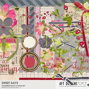 Sweet Days Embellishments & Word Art