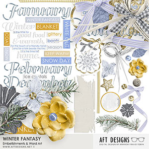 Winter Fantasy Embellishments & Word Art