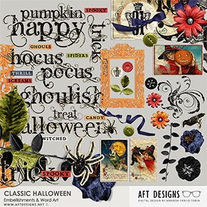 Classic Halloween Embellishments & Word Art