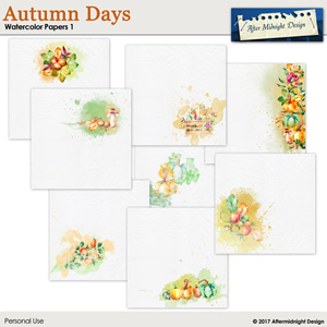 Autumn Days Watercolor Papers 1