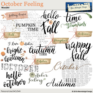 October Feeling WordArt