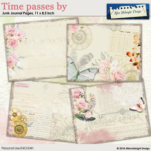 Time Passes By Junk Journal pages