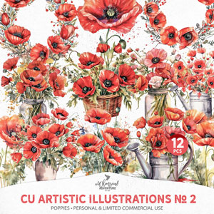 CU Artistic Illustrations No 2 Poppies