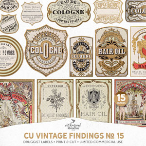 CU Vintage Findings No 15 Druggist Labels