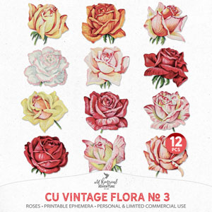 CU Vintage Flora No 3 Roses