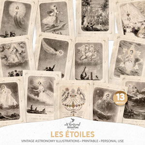 Les Etoiles Vintage Astronomy Illustrations
