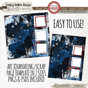 Stars And Stripes Art Journaling Template