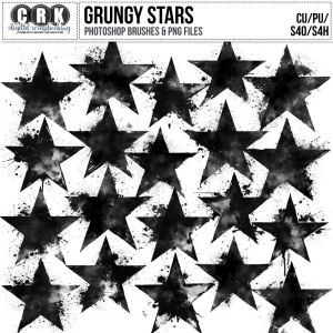 (CU) Grungy Star Brushes and PNG's by CRK