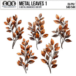 (CU) Rusty Metal Leaves Set 1 by CRK 