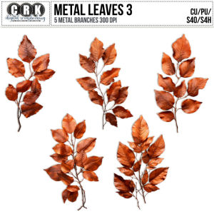 (CU) Rusty Metal Leaves Set 3 by CRK 