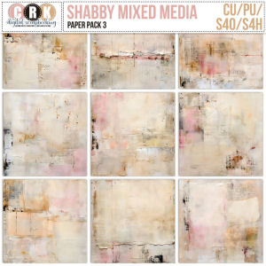 (CU) Shabby Mixed Media Set 3 by CRK 