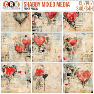 (CU) Shabby Mixed Media Set 5 by CRK 
