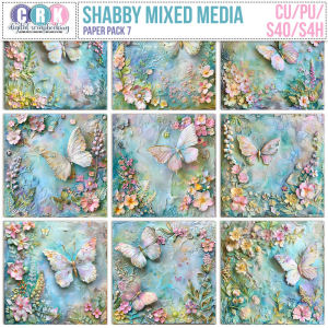 (CU) Shabby Mixed Media Set 7 by CRK  