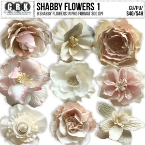 (CU) Shabby Flowers Set 1 by CRK