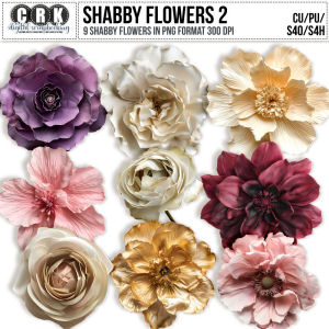 (CU) Shabby Flowers Set 2 by CRK