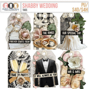 Shabby Wedding - Tags by CRK 
