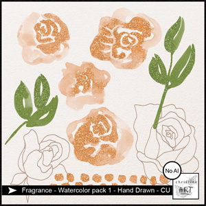 Fragrance CU Watercolor Pack1 hand drawn by Christine Art