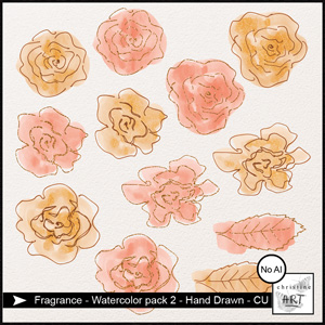 Fragrance CU Watercolor Pack2 hand drawn by Christine Art