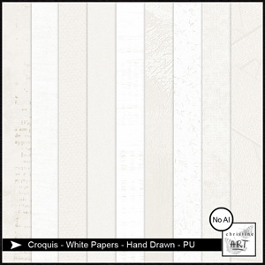 Croquis White Papers hand drawn by Christine Art 