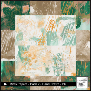 Mists Abstract Papers Pack 2 hand drawn by Christine Art