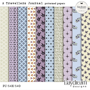 A Travellers Journal Patterned Papers by Daydream Designs