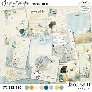 Chasing Butterflies Journal Cards by Daydream Designs    