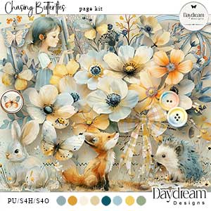 Chasing Butterflies Page Kit by Daydream Designs    