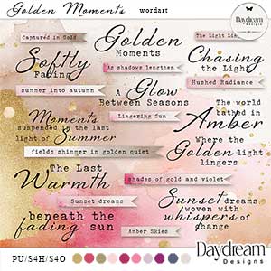 Golden Moments WordArt by Daydream Designs  