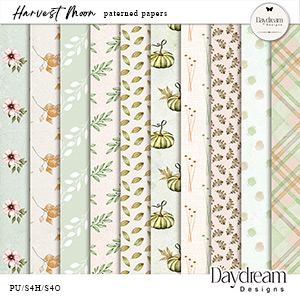 Harvest Moon Patterned Papers by Daydream Designs 