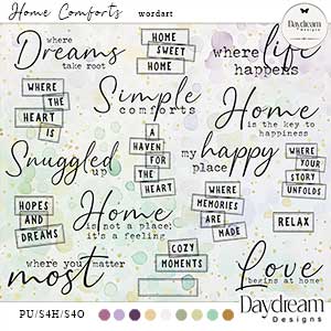 Home Comforts WordArt by Daydream Designs  