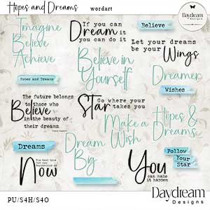 Hopes And Dreams WordArt by Daydream Designs  