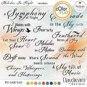 Melodies In Flight WordArt by Daydream Designs  